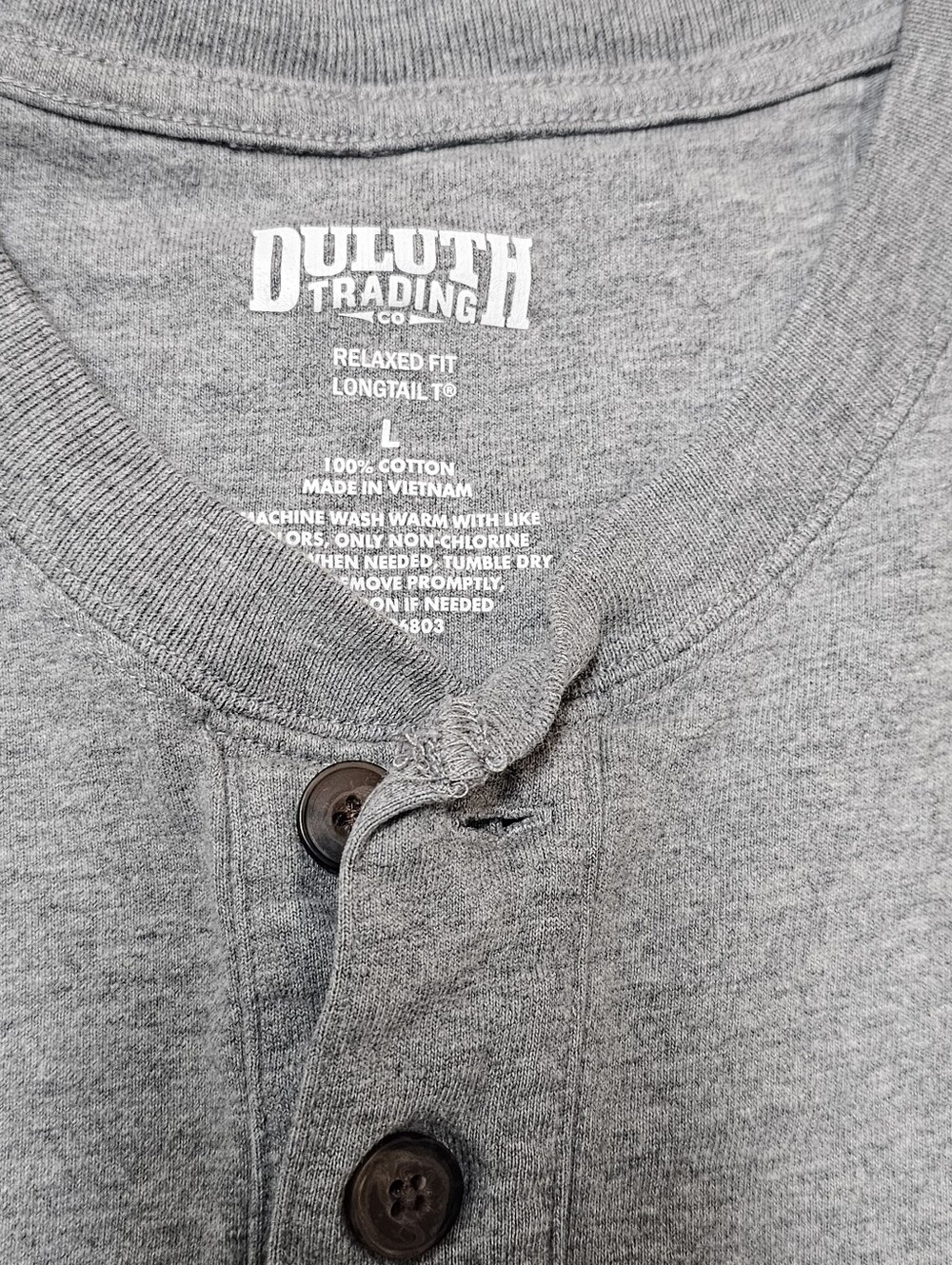 Duluth Trading Co. Longtail T Henley Shirt - Size Large